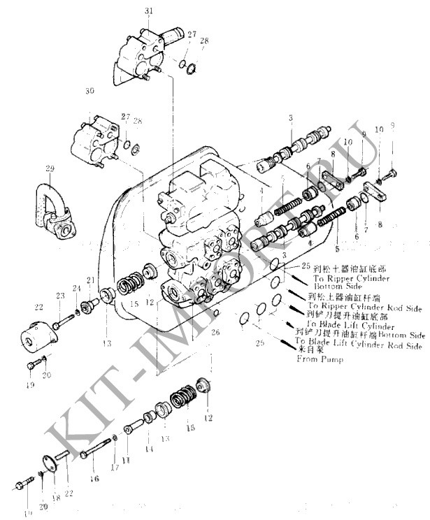 suction valve ass’y 701-40-61002  для BLADE LIFT AND RIPPER CONTROL VALVE 1
